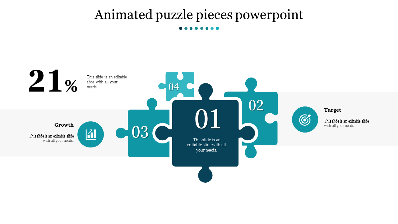 Animated Puzzle Pieces PowerPoint Template and Google Slides